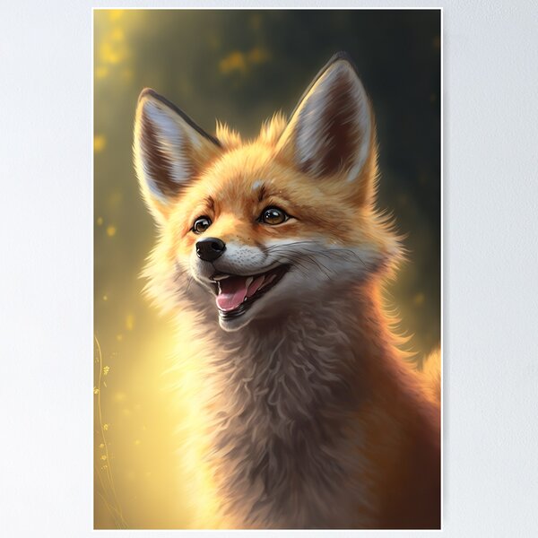 Cunning Fox Kitsune Mask' Poster, picture, metal print, paint by