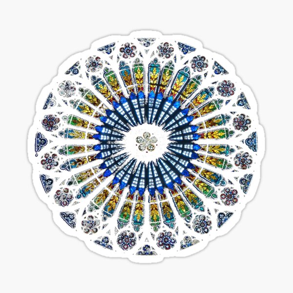 Item preview, Strasbourg Cathedral France Mandala Stained Glass Window Art T-Shirt designed and sold by Better Me.