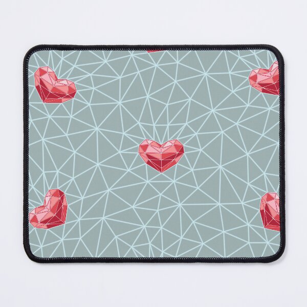 Item preview, Grid mesh from triangles and hearts - seamless pattern designed and sold by ReflectedCrafts.
