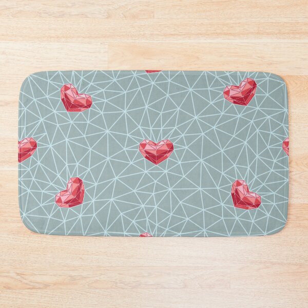Item preview, Grid mesh from triangles and hearts - seamless pattern designed and sold by ReflectedCrafts.