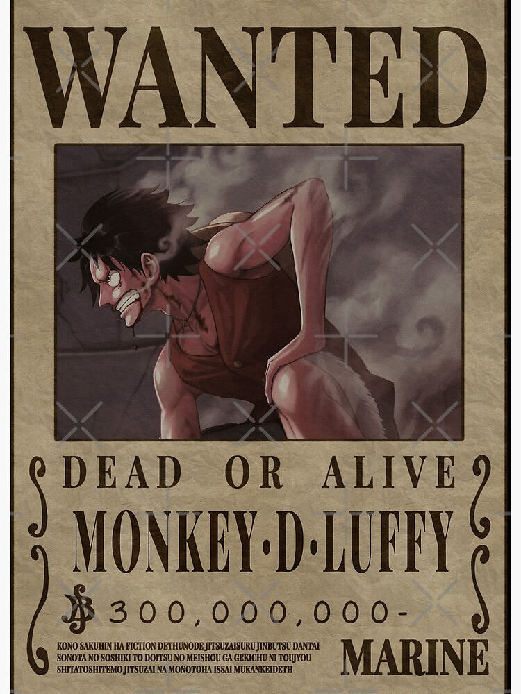 One Piece Wanted Poster Print  Luffy Wanted Poster One Piece