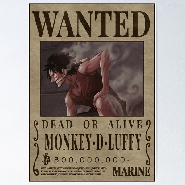 anime poster luffy 3,000,000,000 prize money