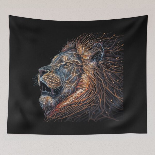 Item preview, Fantasy Lion Illustration Leo Zodiac Art - Save Lions designed and sold by Gamicnum.