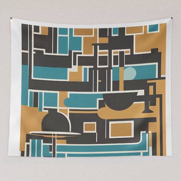 Item preview, Mid Century Modern - marrón turquesa caramelo designed and sold by leartset.