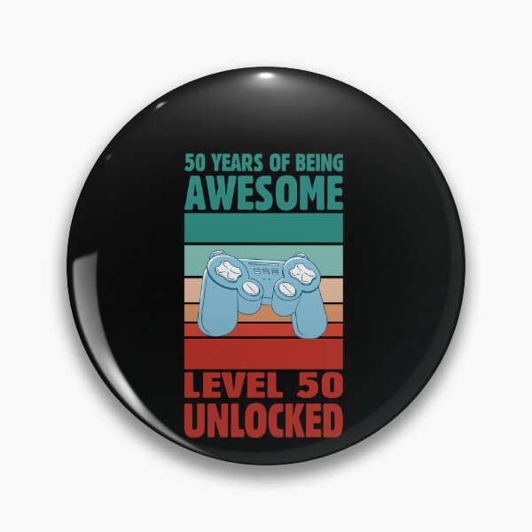 Artikelvorschau, 50 Years Of Being Awesome Level 50 Unlocked Gamer entworfen und verkauft von GrumpyDadCo.