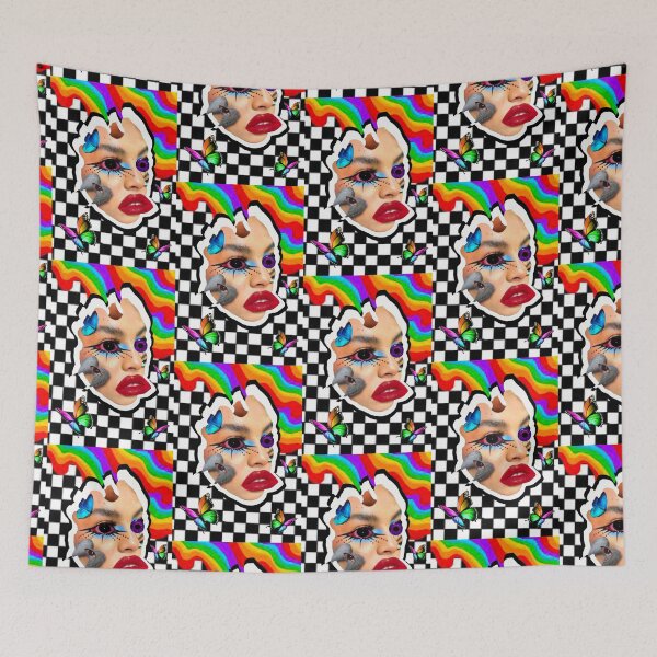 Item preview, Abstract Trippy Checkered Face designed and sold by GirlofRandom.