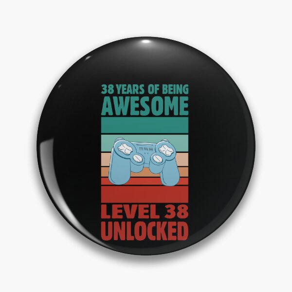 Artikelvorschau, 38 Years Of Being Awesome Level 38 Unlocked Gamer entworfen und verkauft von GrumpyDadCo.