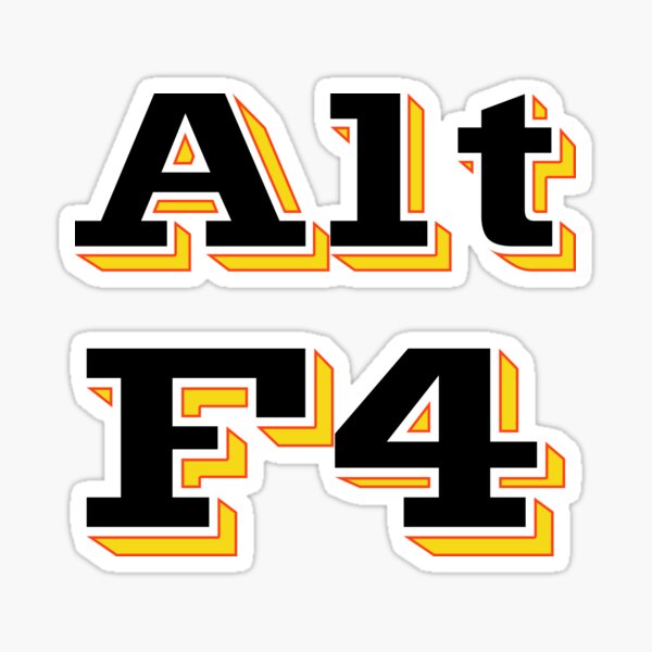 "Alt F4 v2.0" Sticker for Sale by ZERO-by-Design | Redbubble