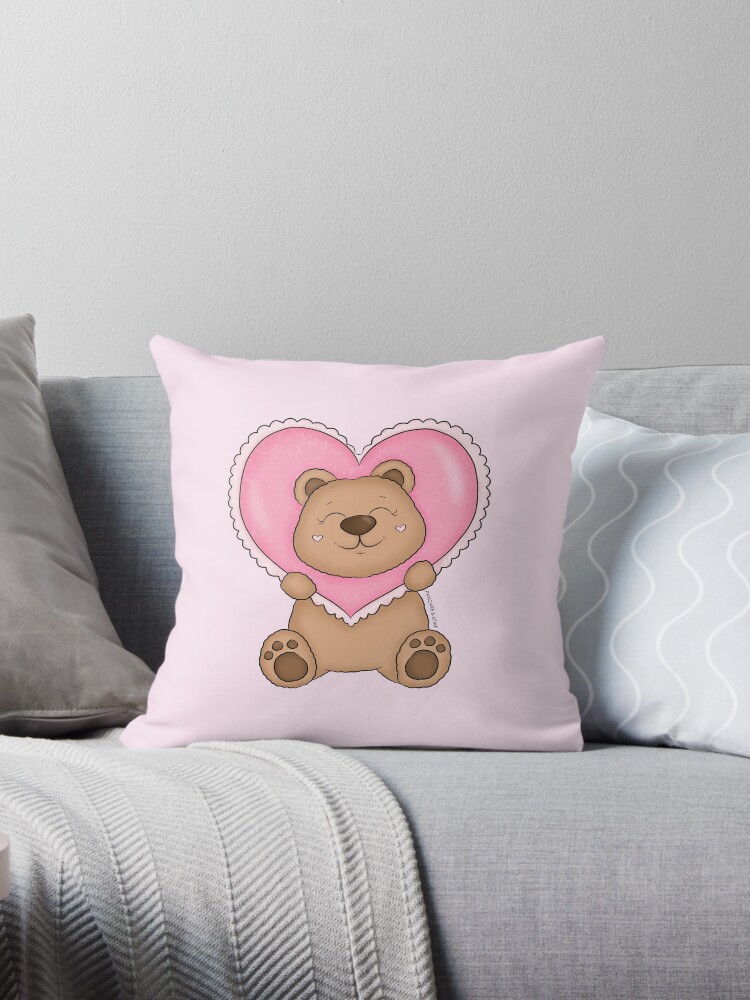 Pink teddy bear throw new arrivals