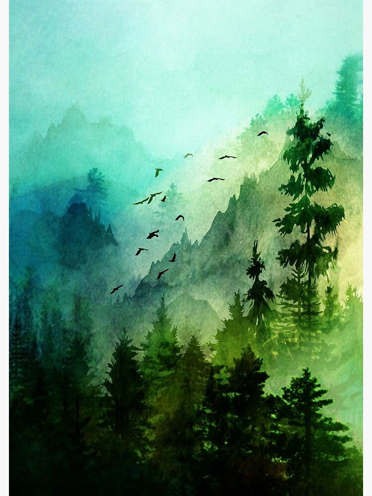 Thumbnail 2 of 2, Greeting Card, Mountain Morning designed and sold by Nadjaa.