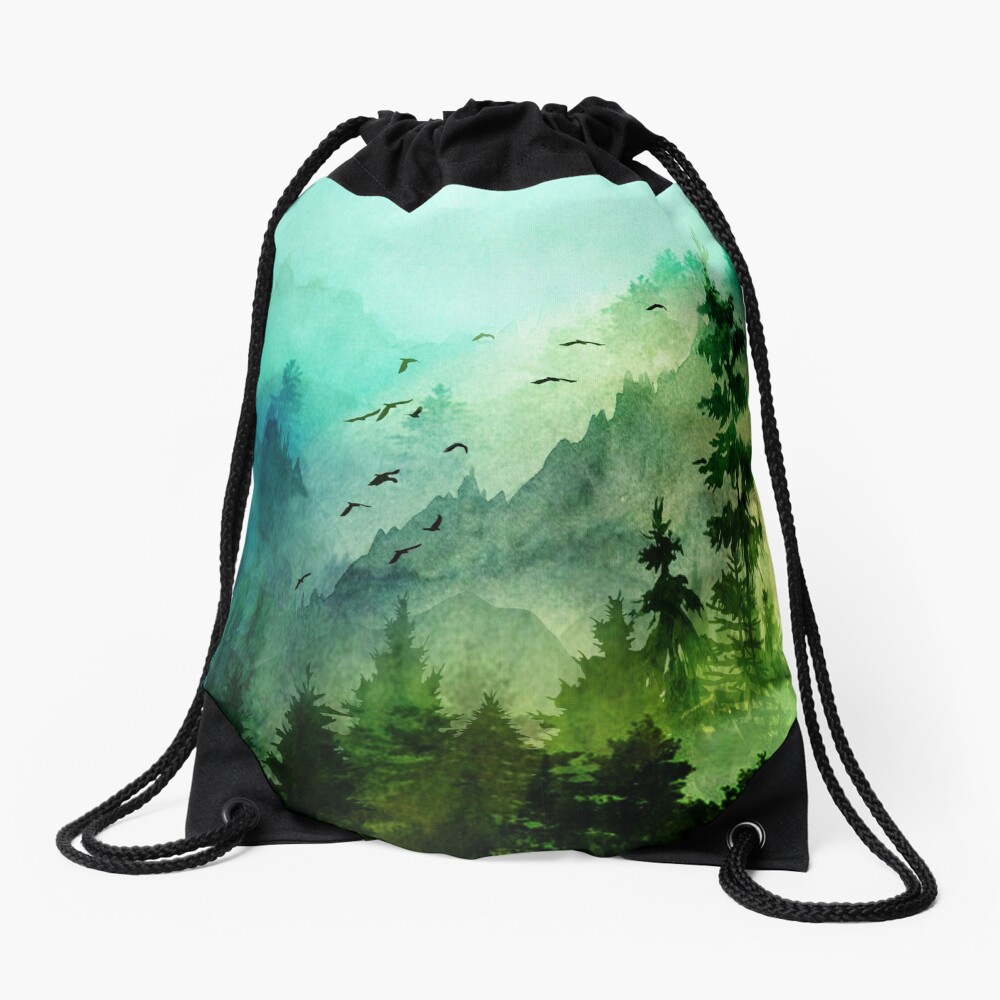 Mountain Morning Drawstring Bag