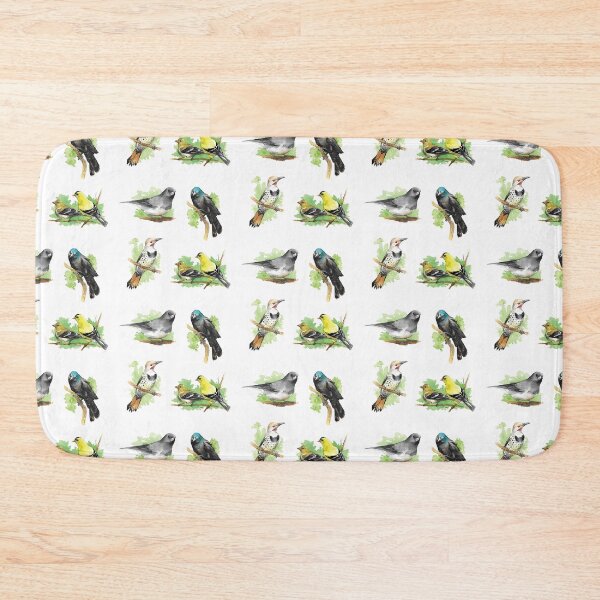 Item preview, Watercolor North American Backyard Birds Pack - Dark-Eyed Junco, Common Grackle, Northern Flicker, and a pair of Goldfinches designed and sold by BlackGoatPrints.