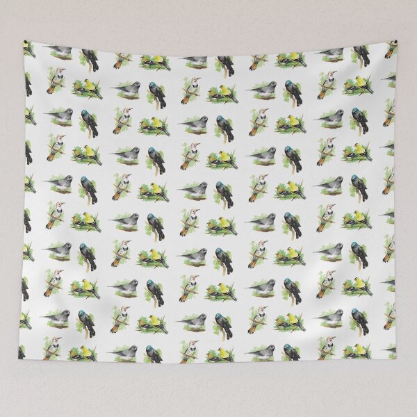 Item preview, Watercolor North American Backyard Birds Pack - Dark-Eyed Junco, Common Grackle, Northern Flicker, and a pair of Goldfinches designed and sold by BlackGoatPrints.