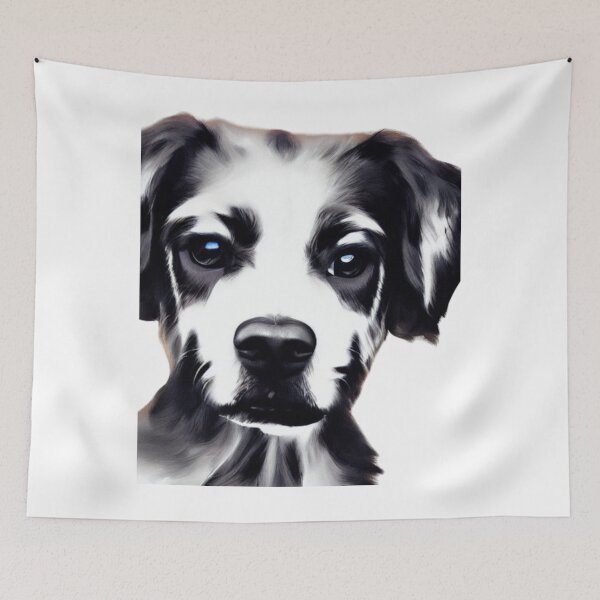 Item preview, Black and White Wall Art of an adorable Dog designed and sold by Gamicnum.