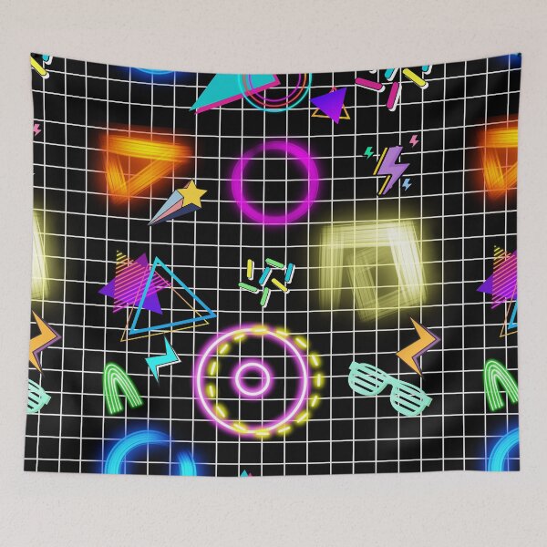Item preview, Geometric Shapes Vintage | 80s Retro Grid Neon | Purple Neon designed and sold by SchlossInspire.