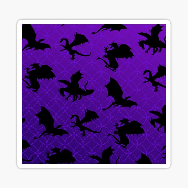 Large Dragon Print on Purple Sticker