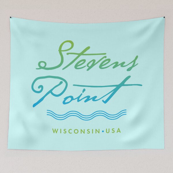 Item preview, Stevens Point Wisconsin Typographic River Design designed and sold by Futurebeachbum.