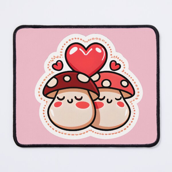 Item preview, Two Kawaii Mushrooms In Love designed and sold by ZenEverAI.