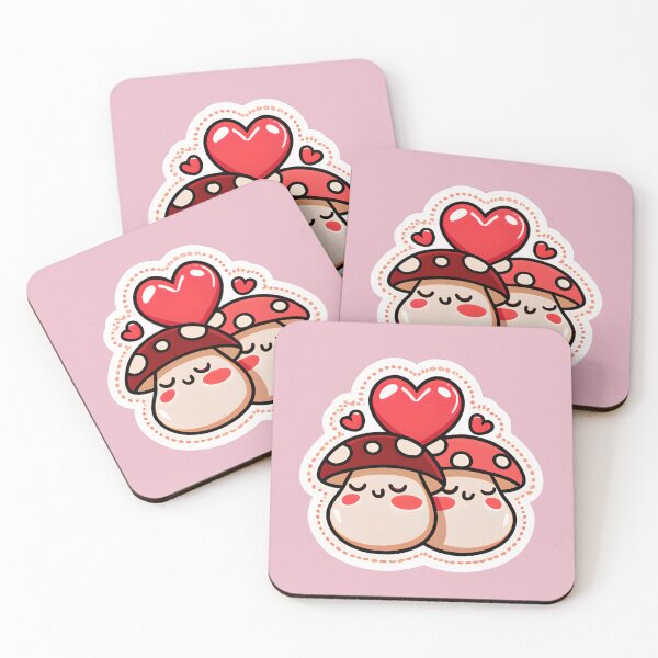 Item preview, Two Kawaii Mushrooms In Love designed and sold by ZenEverAI.