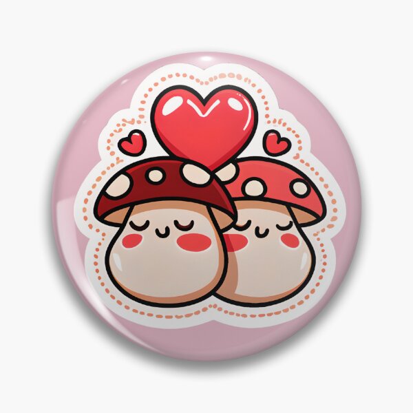 Item preview, Two Kawaii Mushrooms In Love designed and sold by ZenEverAI.