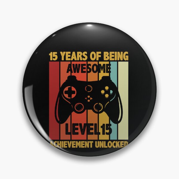 Artikelvorschau, 15 Years Of Being Awesome Level 15 Unlocked Gamer entworfen und verkauft von GrumpyDadCo.