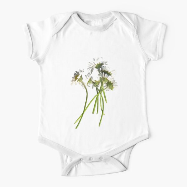 Daisies bunch - natural floral design Short Sleeve Baby One-Piece