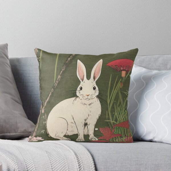 Item preview, White Beautiful American Rabbit Lop Animal Bunny Vintage designed and sold by wigobun.