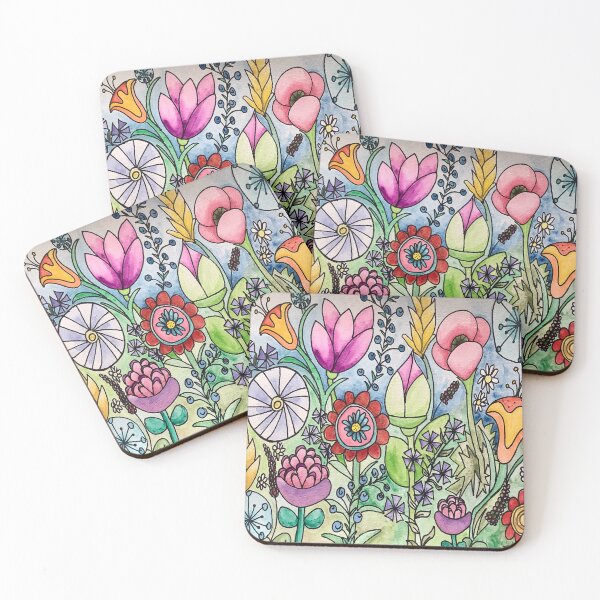Item preview, Multi-Coloured Field of Flowers - Art designed and sold by jolabrese.