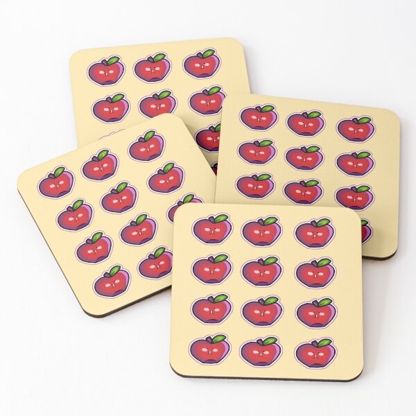 Item preview, 12 designs of tender red apples with excited face and red cheeks in kawaii style designed and sold by kitsuneins.