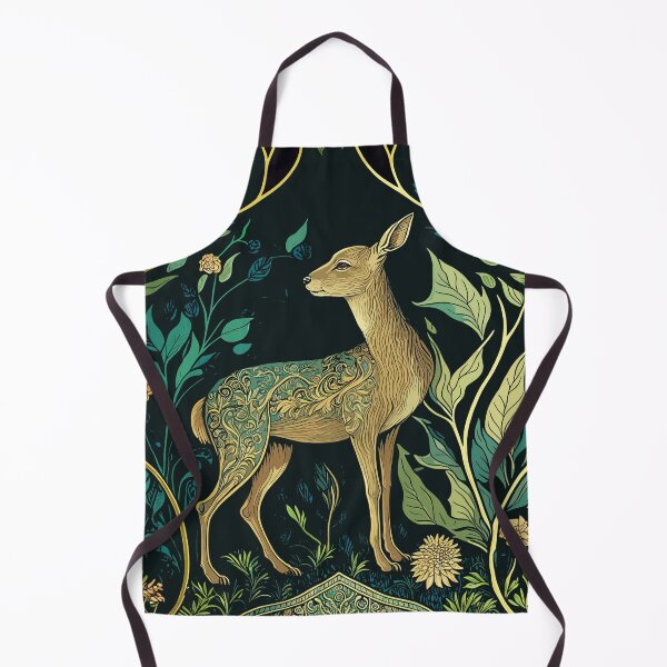 Item preview, Floral woodland deer illustration designed and sold by FlatLandPrints.