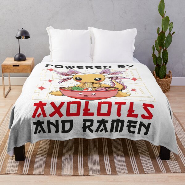 Aperçu de l'œuvre Propulsé par Axolotls & Ramen - Kawaii Axolotl Manger Ramen créée et vendue par ollalla.