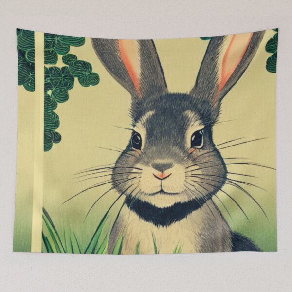 Item preview, Beautiful American Grey Fuzzy Lop Cute Bunny Vegan designed and sold by wigobun.