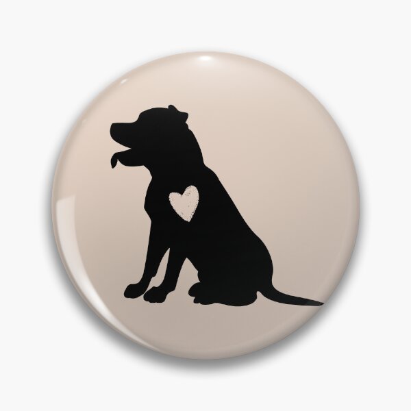 Item preview, Staffordshire Bull Terrier Black Silhouette Heart Love Cute Gift designed and sold by Omoozo.