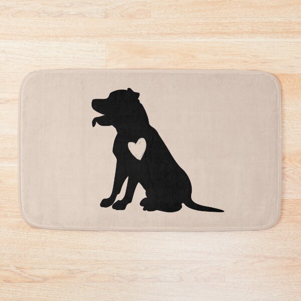 Item preview, Staffordshire Bull Terrier Black Silhouette Heart Love Cute Gift designed and sold by Omoozo.