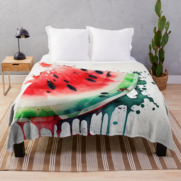 Item preview, Watercolor watermelon with dripping paint Ink splash designed and sold by DesArtStudio.