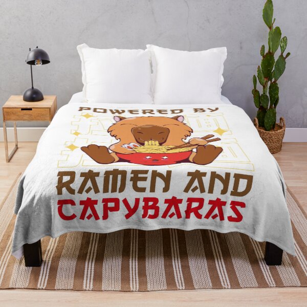 Item preview, Powered by Ramen & Capybaras - Kawaii Capybara Eating Ramen Noodle designed and sold by ollalla.