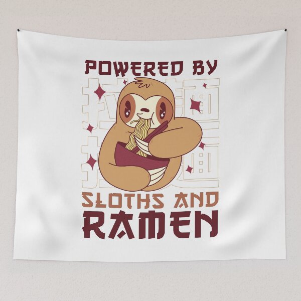 Item preview, Powered by Sloths & Ramen -Kawaii Sloth Eating Ramen Noodle designed and sold by ollalla.