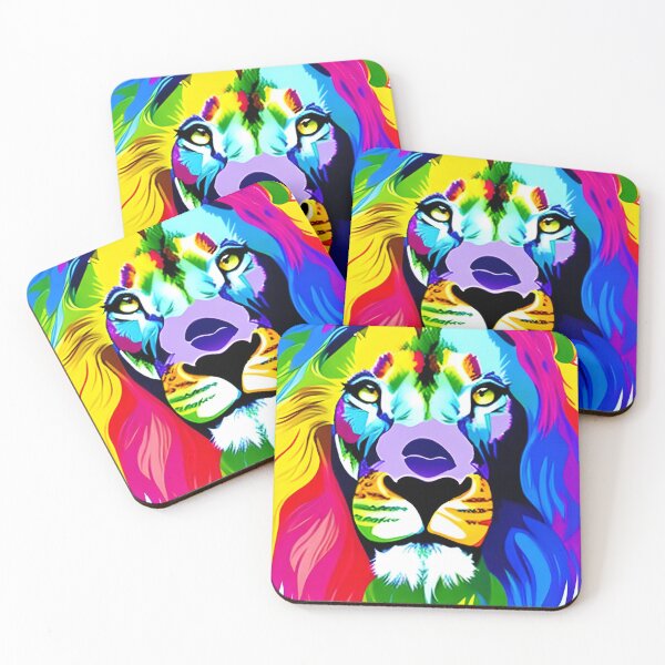 Item preview, Rainbow lion wallpaper designed and sold by The Love Quill.