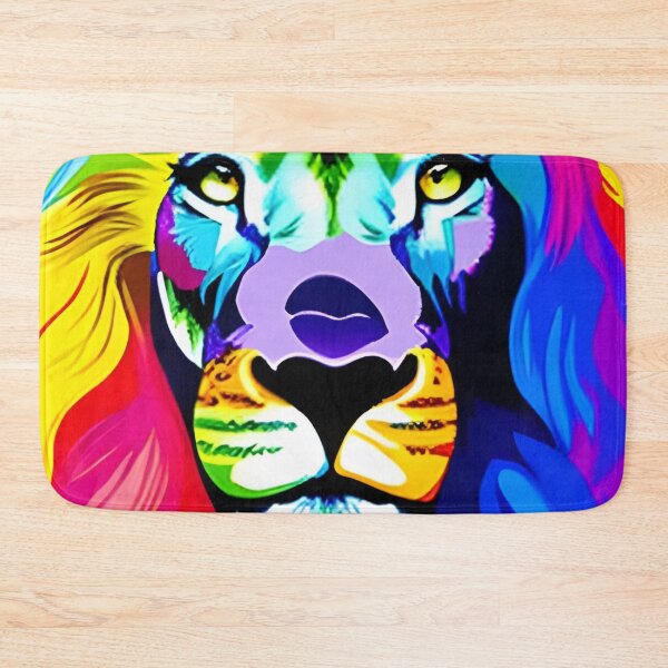Item preview, Rainbow lion wallpaper designed and sold by The Love Quill.