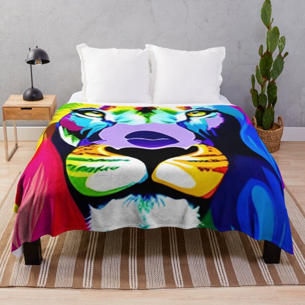 Item preview, Rainbow lion wallpaper designed and sold by The Love Quill.