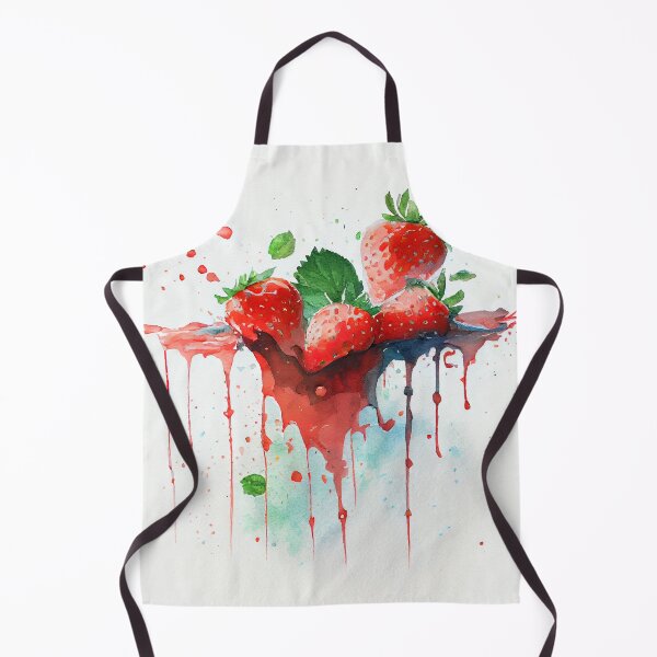 Item preview, Watercolor strawberries with dripping paint ink splash  designed and sold by DesArtStudio.