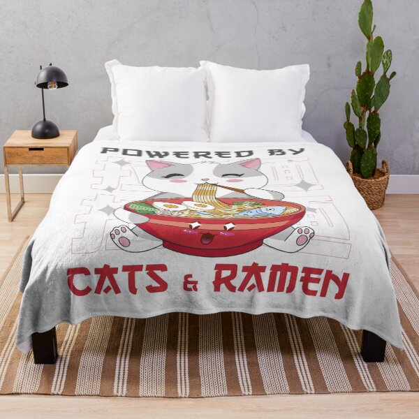 Item preview, Powered by Ramen & Cats - Kawaii Cat Eating Ramen Noodle designed and sold by ollalla.