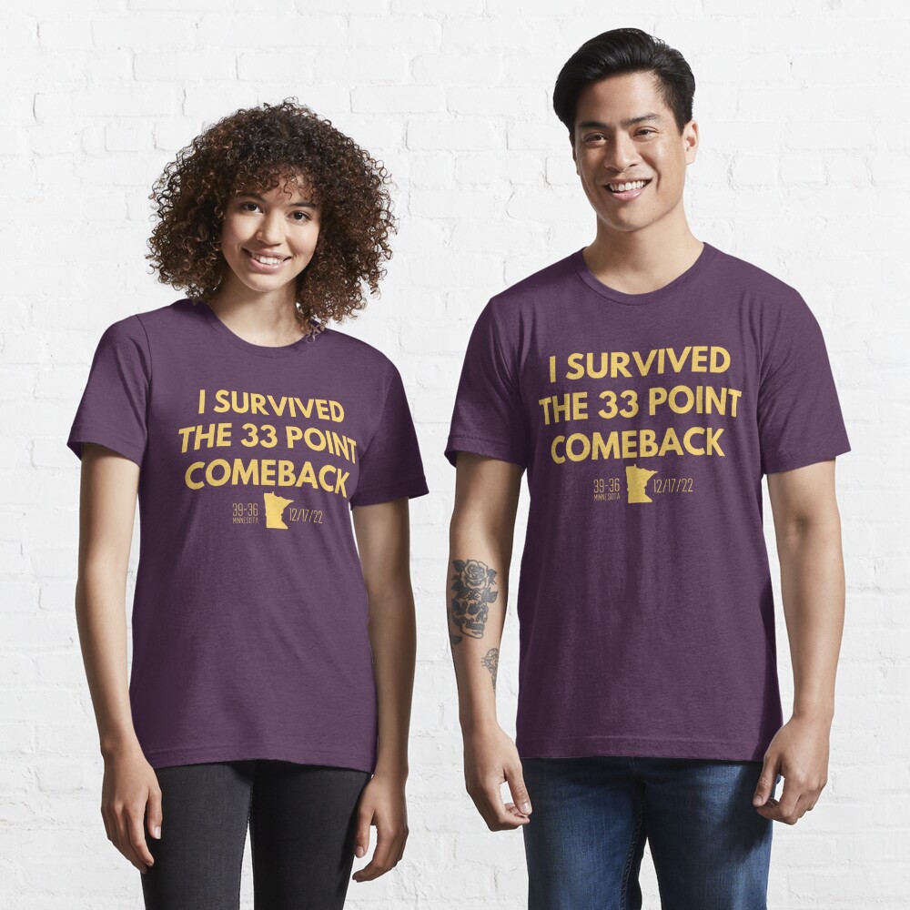 I Survived the 33 Point Comeback Football Shirt Minnesota 