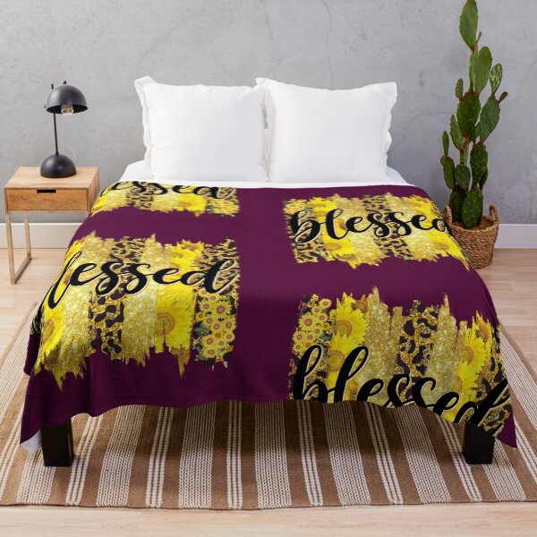 Item preview, Blessed Text with Gold Sunflowers designed and sold by sweetbelle.