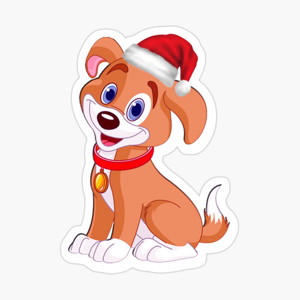 Cartoon Christmas Dog Cute Cartoon Santa Dog / Dog Christmas Cartoon