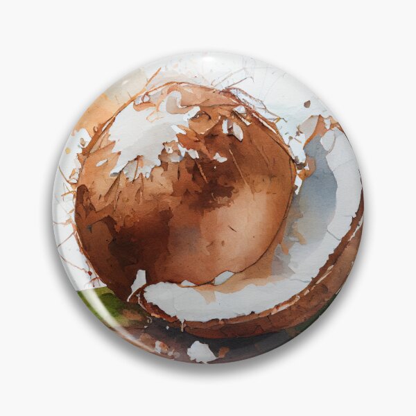 Item preview, Watercolor coconut with dripping paint ink splash  designed and sold by DesArtStudio.
