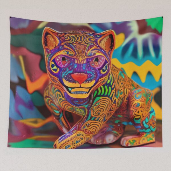 Item preview, Jaguar alebrije, AI art designed and sold by Dendros-Studio.