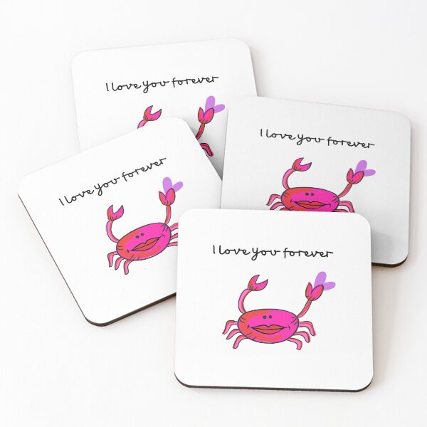 Item preview,  I LOVE YOU FOREVER #2 GIRL CRAB FUCHSIA PINK WHITE BACKGROUND   designed and sold by EllieMonroe.