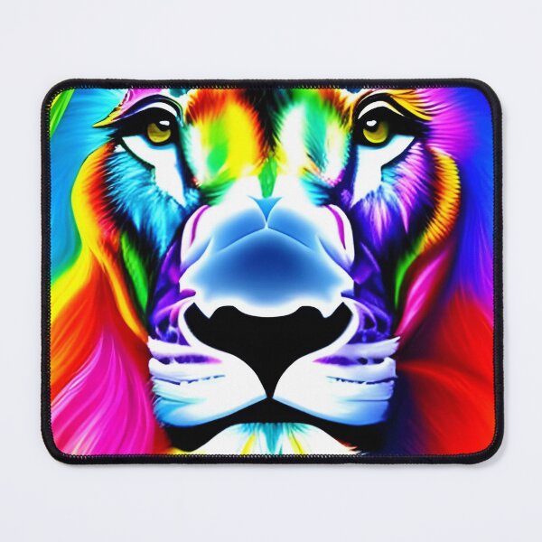 Item preview, Rainbow lion wallpaper, rainbow lion painting designed and sold by The Love Quill.