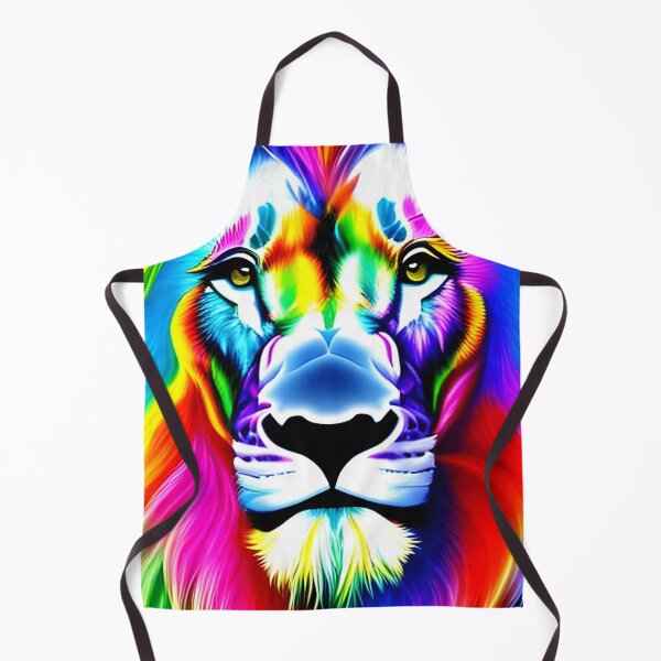 Item preview, Rainbow lion wallpaper, rainbow lion painting designed and sold by The Love Quill.